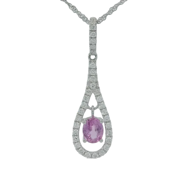 14Kt White Gold Pink Sapphire Pendant Chipper's Jewelry Bonney Lake, WA