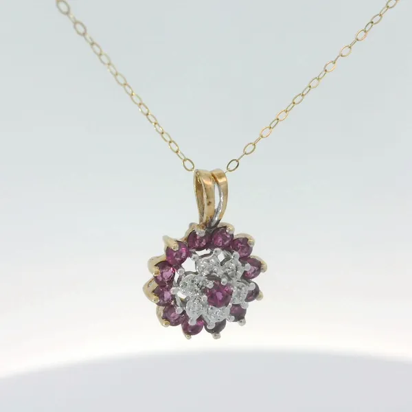 10KY Ruby Pendant w/18