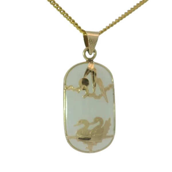 14KY Jade Pendant w/18