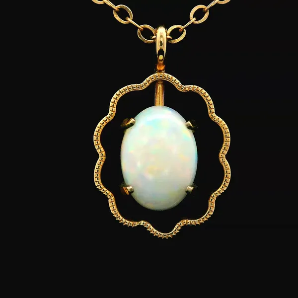 10KY Opal Pendant w/18