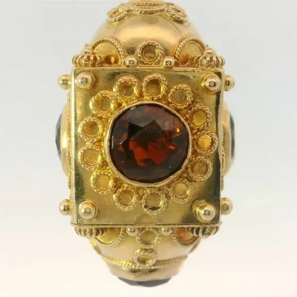 22KY Feldspar Red Andesine Lantern Pendant w/ 18KY 24