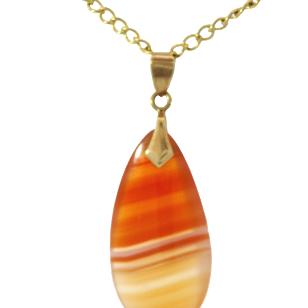 Vintage Agate Pendant in 18K Yellow Gold Image 2 Chipper's Jewelry Bonney Lake, WA