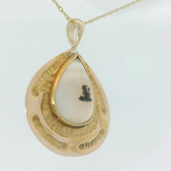 10KY Vintage Dendritic Agate Pendant w/18