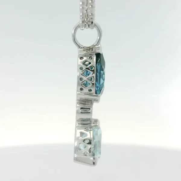 14KW Topaz Prasiolite Tanzanite Pendant w/17