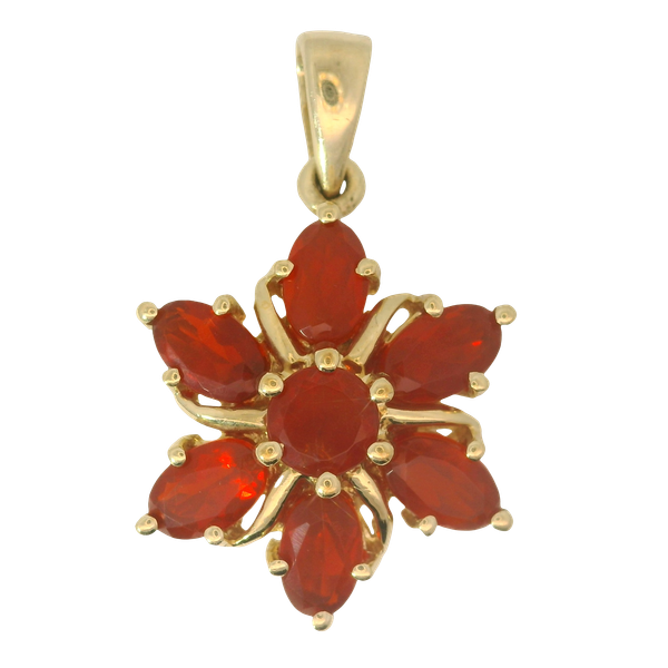 14K Yellow Gold Mexican Fire Opal Pendant Chipper's Jewelry Bonney Lake, WA