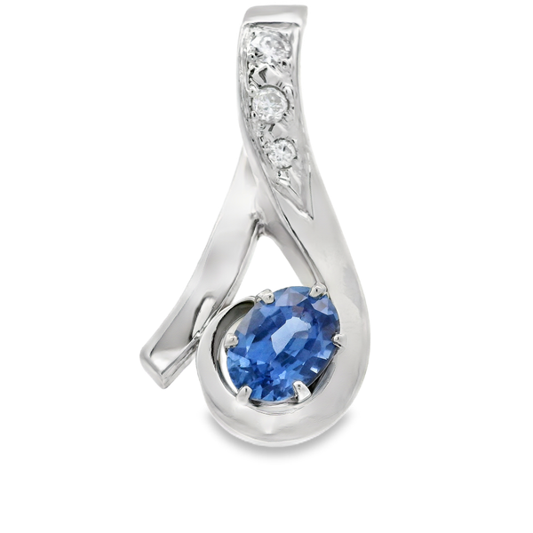 14KW Blue Sapphire and Diamond Pendant Chipper's Jewelry Bonney Lake, WA
