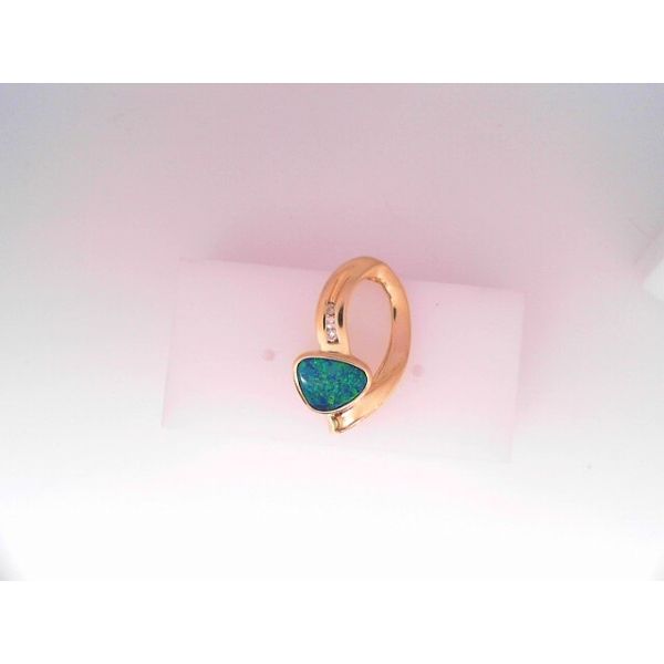 14KY Opal Doublet and Diamond Slide Pendant Chipper's Jewelry Bonney Lake, WA