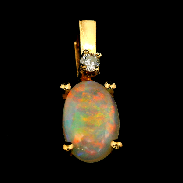 14KY Opal and Diamond Pendant Chipper's Jewelry Bonney Lake, WA