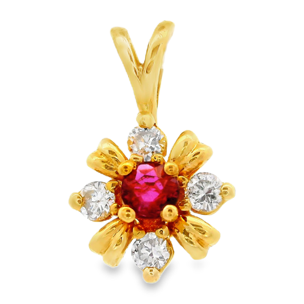 14KY Ruby and Diamond Pendant. Chipper's Jewelry Bonney Lake, WA