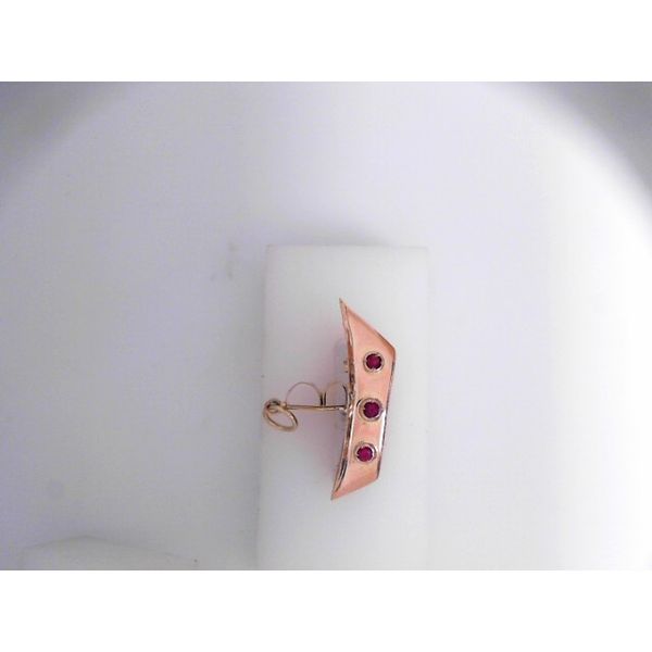 14KY Sailboat Pendant/Charm with 6 Round Lab-Grown Rubies. Chipper's Jewelry Bonney Lake, WA