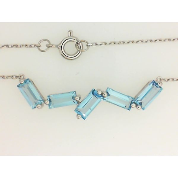 Blue Topaz Baguette Necklace with 18" Chain Chipper's Jewelry Bonney Lake, WA