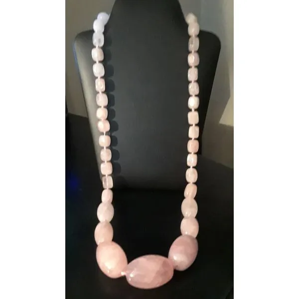 Rose Quartz Necklace with Silver Clasp Image 2 Chipper's Jewelry Bonney Lake, WA