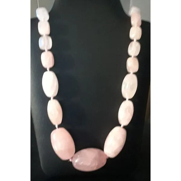 Rose Quartz Necklace with Silver Clasp Chipper's Jewelry Bonney Lake, WA