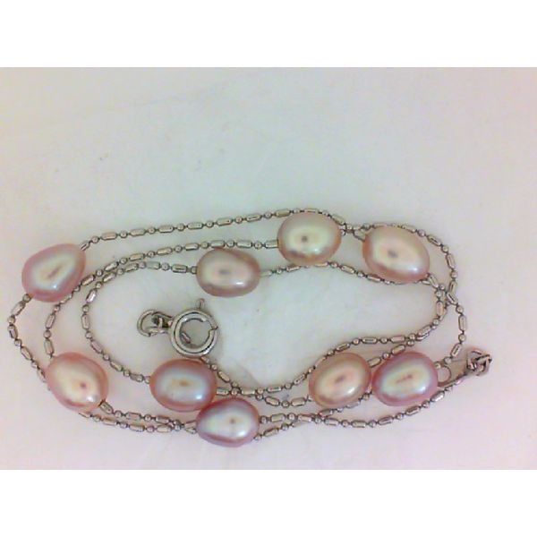 18Ktw Chain with 9 Cultured Pearls Necklace Chipper's Jewelry Bonney Lake, WA