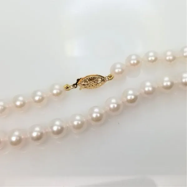 14K Yellow Gold Akoya Cultured Pearl Necklace Image 2 Chipper's Jewelry Bonney Lake, WA