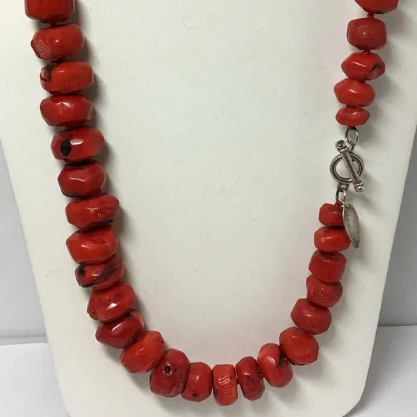 Sterling Silver Coral Necklace with Silver Clasp Chipper's Jewelry Bonney Lake, WA
