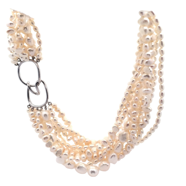 Multi-Strand Freshwater Pearl Necklace with Sterling Clasp Chipper's Jewelry Bonney Lake, WA