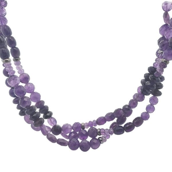 Triple Strand Amethyst Bead Necklace Chipper's Jewelry Bonney Lake, WA