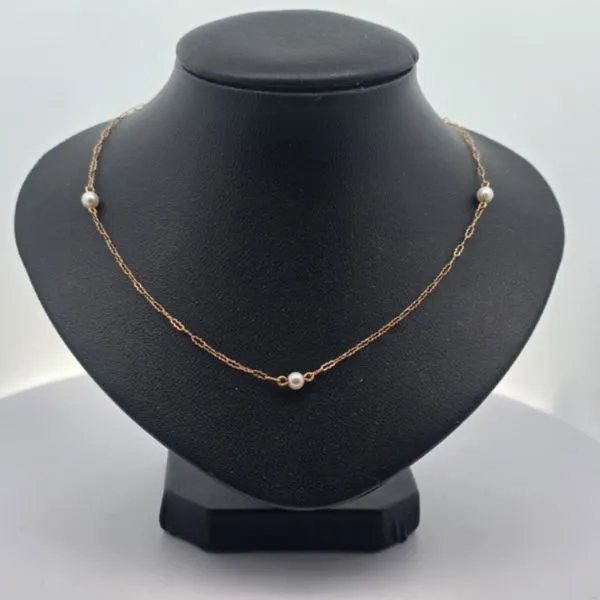 14K Yellow Gold Cultured Pearl Necklace with 16" Chain Chipper's Jewelry Bonney Lake, WA