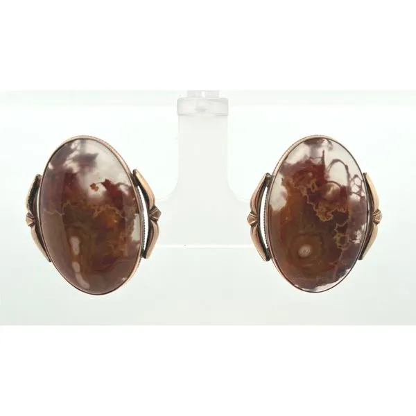 Vintage Gold Filled Moss Agate Necklace Earring Ring Set Image 2 Chipper's Jewelry Bonney Lake, WA