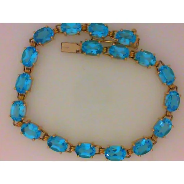 10Kt Yellow Gold Blue Topaz Bracelet Image 2 Chipper's Jewelry Bonney Lake, WA