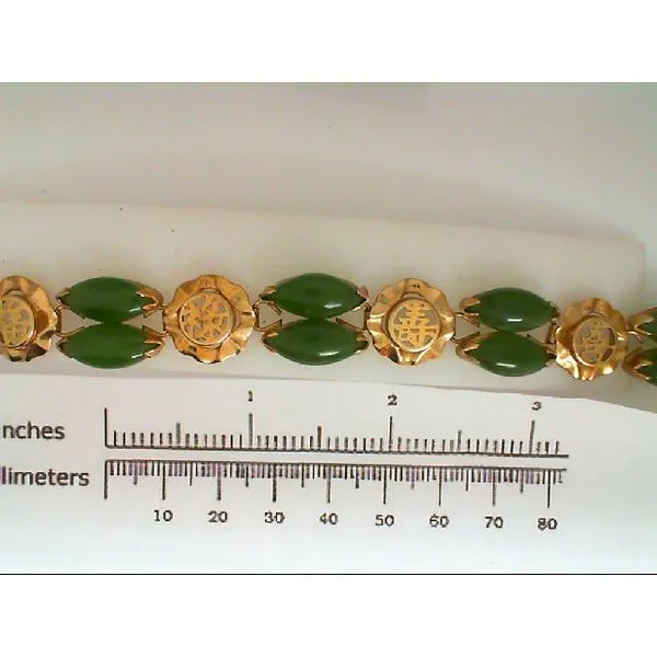 Vintage Oriental Style Gold Plated Bracelet with Nephrite Jade Stones Chipper's Jewelry Bonney Lake, WA