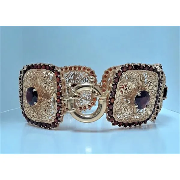 14K Yellow Gold Garnet Bracelet Chipper's Jewelry Bonney Lake, WA