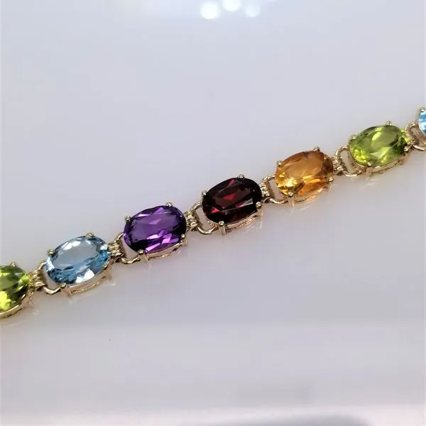 14K Yellow Gold Multiple Stone Rainbow Bracelet Image 2 Chipper's Jewelry Bonney Lake, WA