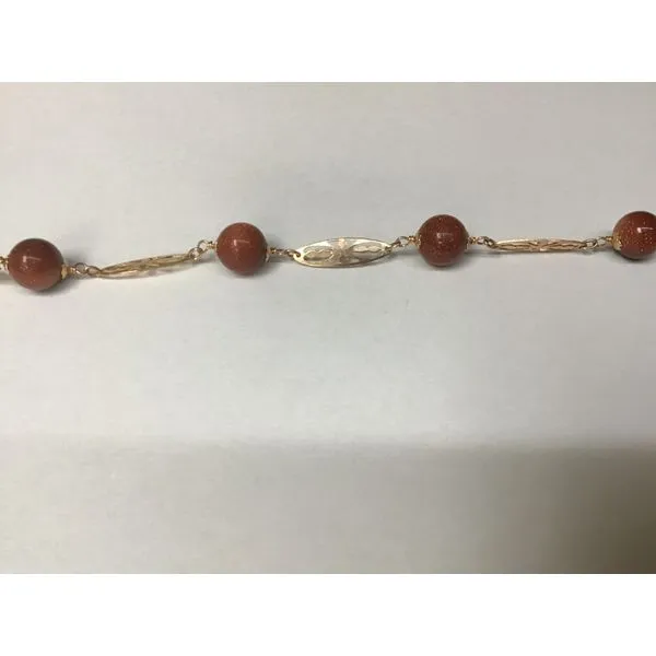 14K Yellow Gold Goldstone Quartz Bracelet 8" Image 2 Chipper's Jewelry Bonney Lake, WA