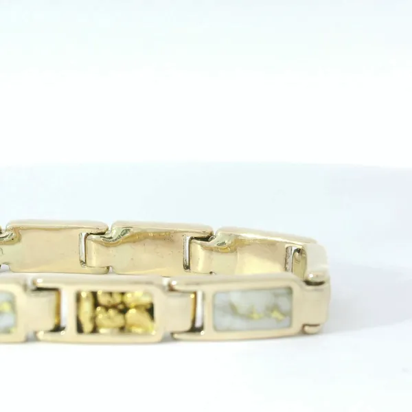 14K Yellow Gold Natural Nugget, Gold & Quartz Bracelet Image 2 Chipper's Jewelry Bonney Lake, WA