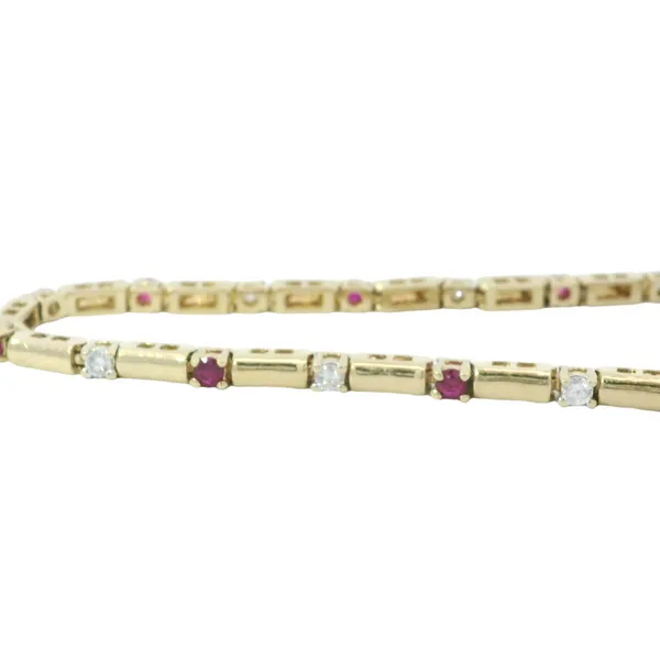 14K Yellow Gold Ruby & Diamond Bracelet Image 3 Chipper's Jewelry Bonney Lake, WA