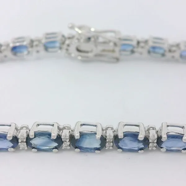 14K White Gold Oval Sapphire Bracelet Chipper's Jewelry Bonney Lake, WA