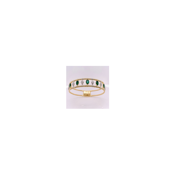 14K Yellow Gold Emerald & Diamond Bracelet Image 2 Chipper's Jewelry Bonney Lake, WA
