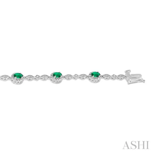 White Gold Emerald and Diamond Bracelet Image 2 Chipper's Jewelry Bonney Lake, WA