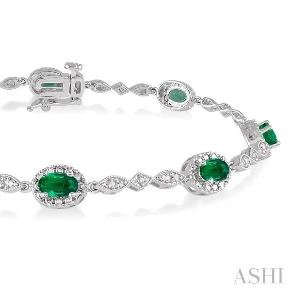 White Gold Emerald and Diamond Bracelet Chipper's Jewelry Bonney Lake, WA