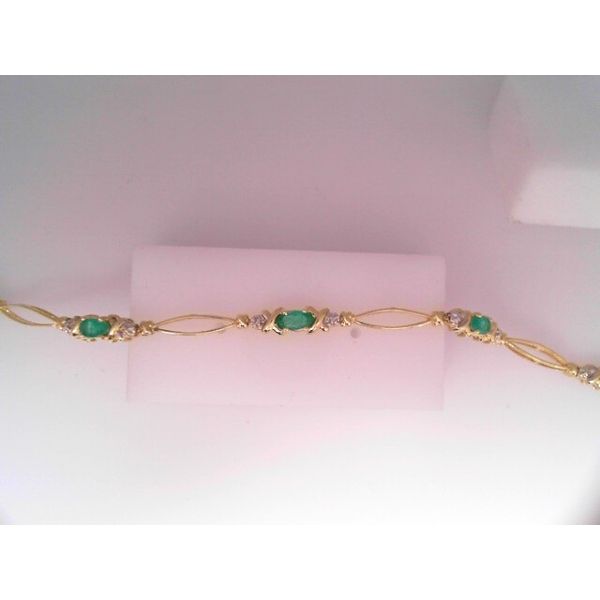 10KY Emerald and Diamond Bracelet 7 Inches Image 2 Chipper's Jewelry Bonney Lake, WA