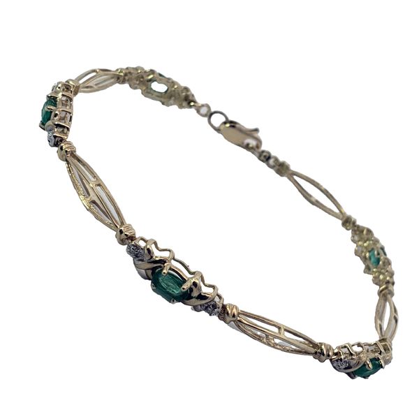 10KY Emerald and Diamond Bracelet 7 Inches Chipper's Jewelry Bonney Lake, WA