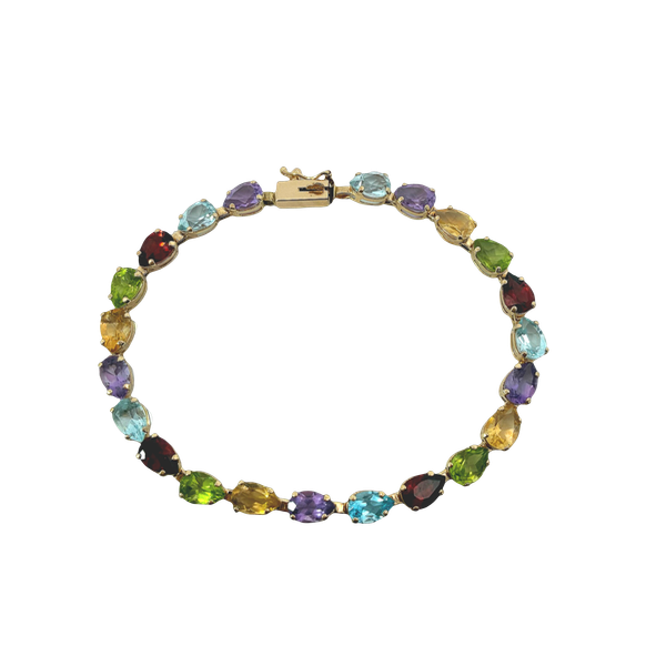 14KY Multi-Gemstone Bracelet 6.5 Inches. Chipper's Jewelry Bonney Lake, WA