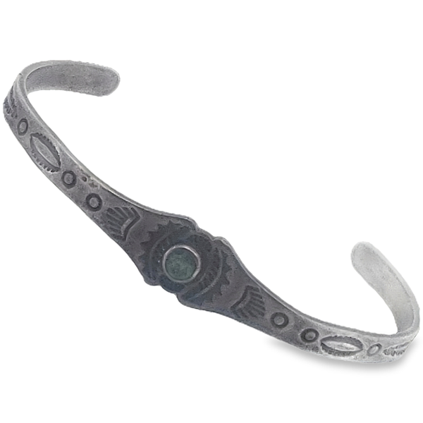 Vintage Sterling Silver Native American Style Turquoise Child's Bangle Bracelet Chipper's Jewelry Bonney Lake, WA