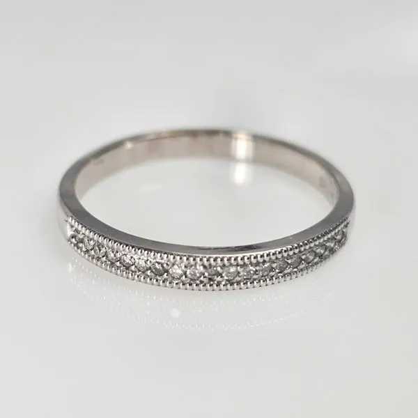 Ladys White 14 Karat Band Wedding Band