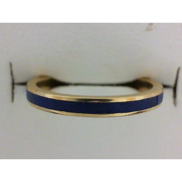 14K Yellow Gold Estate Enamel Wedding Band