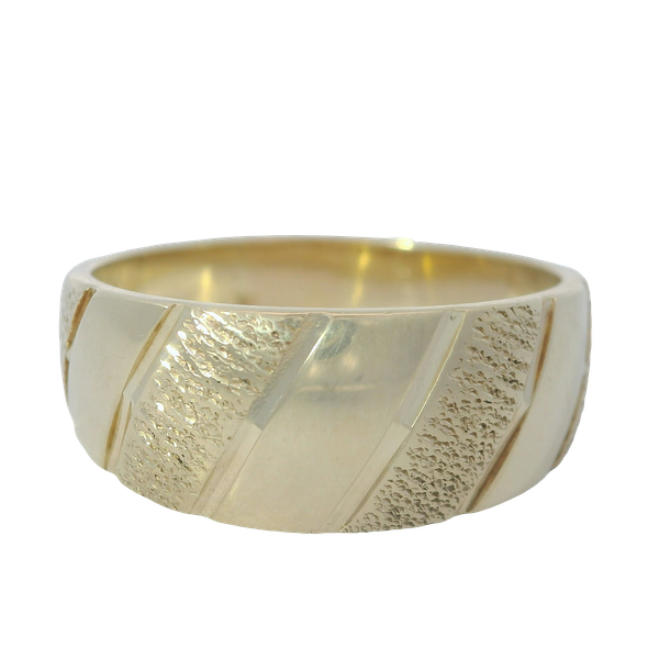 14K Yellow Gold Women's Tapered Striped Band Chipper's Jewelry Bonney Lake, WA