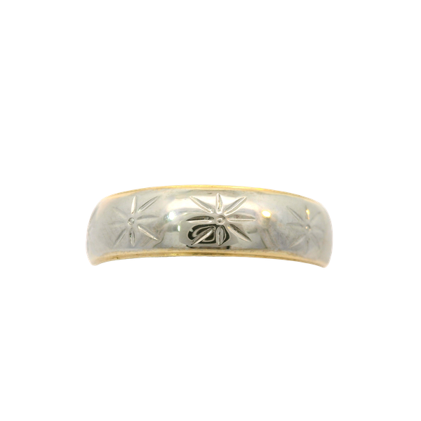 Vintage 14KTT Star Patterened Wedding Band. Chipper's Jewelry Bonney Lake, WA