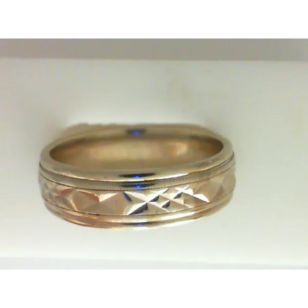 14Kt White Gold Carved Wedding Band Chipper's Jewelry Bonney Lake, WA