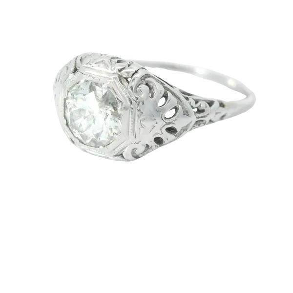 Ladies Filigree Diamond 18K White Gold Ring Image 3 Chipper's Jewelry Bonney Lake, WA