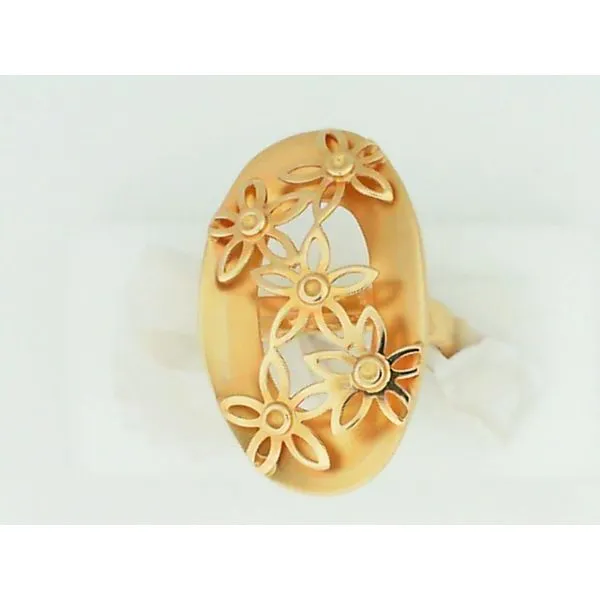 14K Yellow Gold with Open Work Flowers Fashion Ring Chipper's Jewelry Bonney Lake, WA