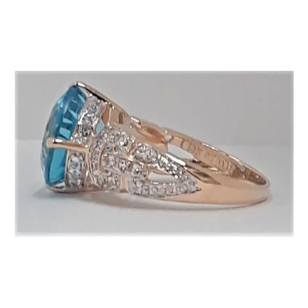 14kt Yellow Gold Ring with Blue Topaz and White Topaz Image 2 Chipper's Jewelry Bonney Lake, WA