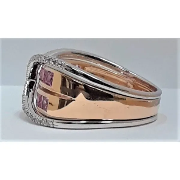 14Kt Two-Tone Pink Sapphire and Diamond Fashion Ring Image 2 Chipper's Jewelry Bonney Lake, WA