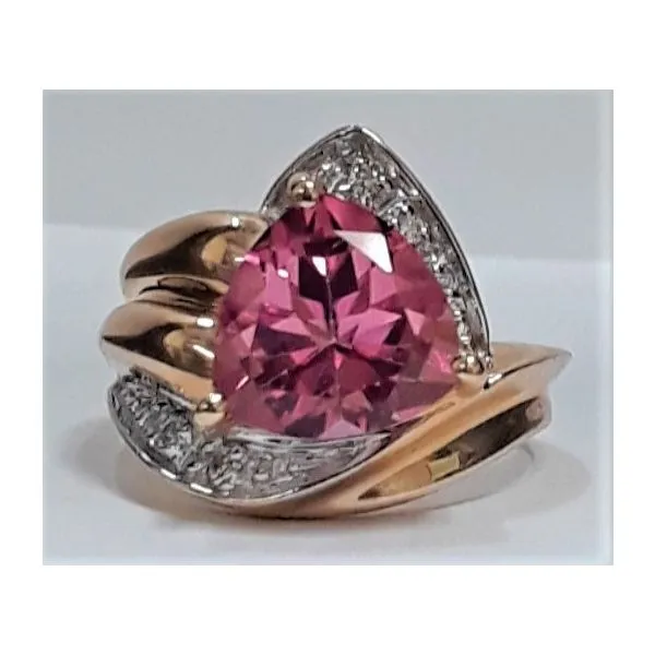 14Kt Yellow Gold Trillion Cut Pink Tourmaline Fashion Ring Chipper's Jewelry Bonney Lake, WA
