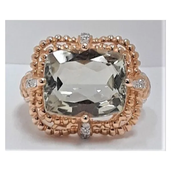 14kt Yellow Gold Prasiolite Ring with Diamonds Chipper's Jewelry Bonney Lake, WA